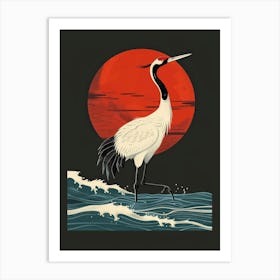 Crane In The Water Art Print