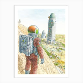 Space Station In The Desert Art Print