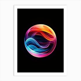 Abstract Swirls On Black Background Art Print