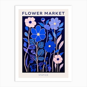 Blue Flower Market Poster Statice 2 Art Print