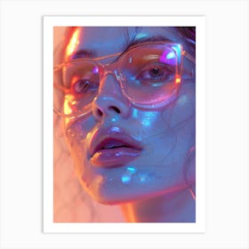 Neon Girl Art Print