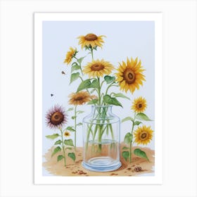 Sunflowers In A Vase 1 Art Print