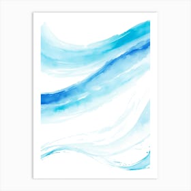 Blue Ocean Wave Watercolor Vertical Composition 73 Art Print