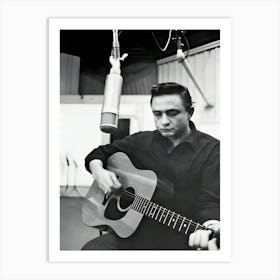 Johnny Cash Recording Art Print