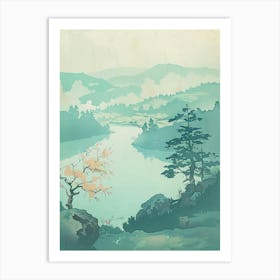 Aizu Wakamatsu Japan 2 Retro Illustration Art Print