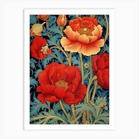 Poppies By William Morris Art Print