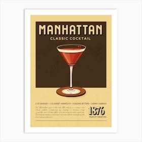Manhattan Classic Cocktail Art Print