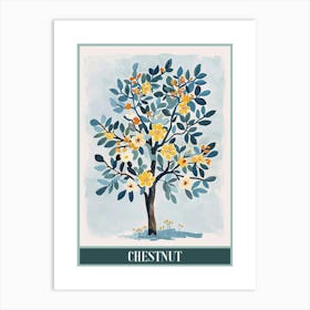 Chestnut Tree Flat Illustration 6 Poster Art Print