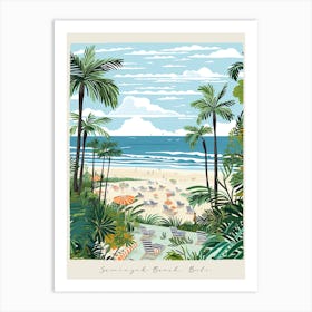 Poster Of Seminyak Beach, Bali, Indonesia, Matisse And Rousseau Style 1 Art Print