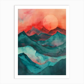 Sunset In The Mountains 49 Art Print