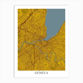 Geneva Yellow Blue Art Print