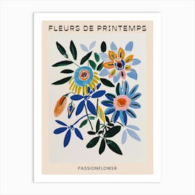 Spring Floral French Poster  Passionflower 2 Art Print