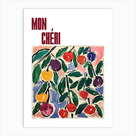 Mon Cheri Poster Cherry Painting Matisse Style 2 Art Print