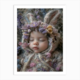 Baby In Bunny Hat Art Print