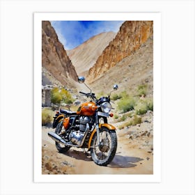 Royal Enfield Bike Ladakh Art Print