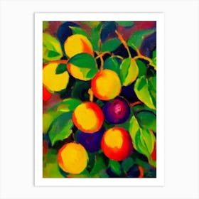 Plum Fruit Vibrant Matisse Inspired Painting Fruit Art Print