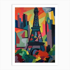 Eiffel Tower Paris France Henri Matisse Style 13 Art Print