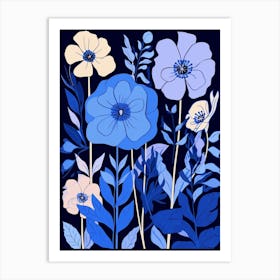 Blue Flower Illustration Larkspur Art Print