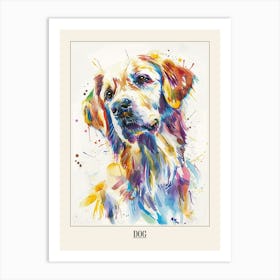 Dog Colourful Watercolour 4 Poster Art Print