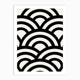 Abstract Waves Black And White Arches Art Print