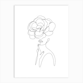Female Flower Line B Art Print