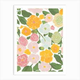 Sweet Pea Pastel Floral 2 Flower Art Print
