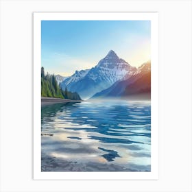 Sunrise Mountain Lake Art Print