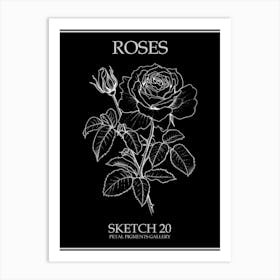 Roses Sketch 20 Poster Inverted Art Print