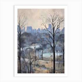 Winter City Park Painting Ibirapuera Park Bogota 1 Art Print