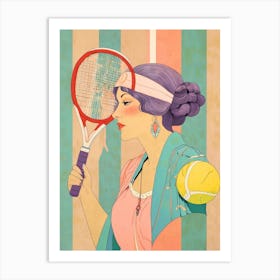 Woman With A Tennis Racket 1 Art Print