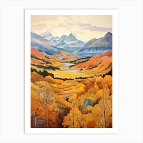 Autumn National Park Painting Fiordland National Park New Zealand 4 Art Print
