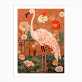 Greater Flamingo 3 Detailed Bird Painting Art Print