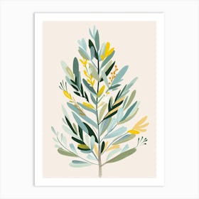 Cypress Tree Flat Illustration 8 Art Print