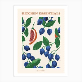 Blueberry & Fig Slice Pattern Illustration Poster Art Print