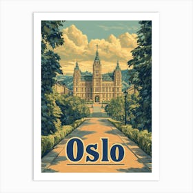 Aihrgdesign A Classic 1960s Travel Poster For Oslo 6 Art Print