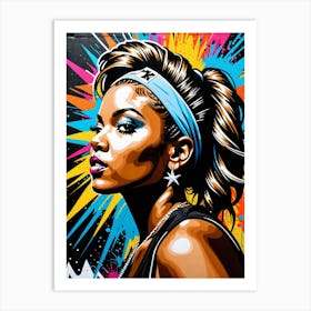 Graffiti Mural Of Beautiful Hip Hop Girl 69 Art Print