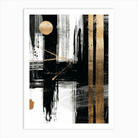 Abstract Black And Gold Canvas Print 2 Art Print