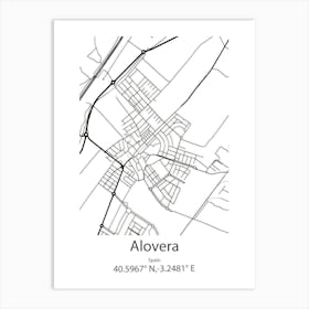 Alovera,Spain Minimalist Map Art Print