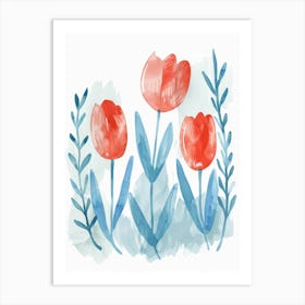 Watercolor Tulips 5 Art Print