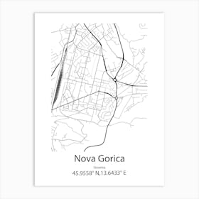 Nova Gorica,Slovenia Minimalist Map Art Print