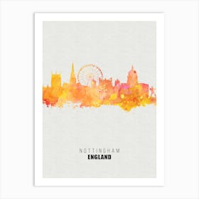 Nottingham England City watercolor Art Print