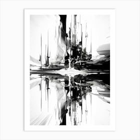 Reflection Abstract Black And White 10 Art Print