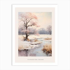 Dreamy Winter Painting Poster Richmond Park England 4 Art Print