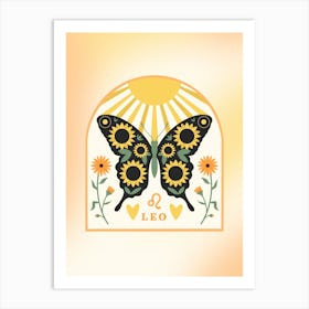 Zodiac Butterfly Leo Art Print