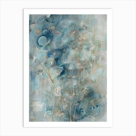 A Moment of Tranquility: Dandelion Seeds Suspended in a Peaceful Sky 1 Art Print