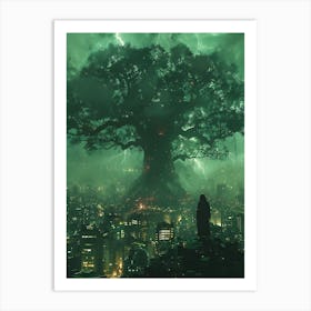 Whimsical Tree In The City 12 Art Print