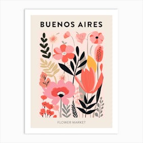 Flower Market Poster Buenos Aires Argentina Art Print