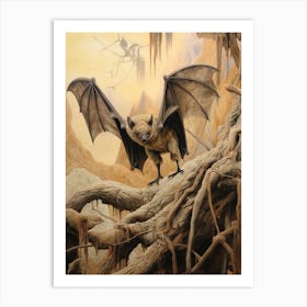 Straw Colored Fruit Bat Painting 4 Art Print