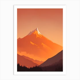 Misty Mountains Vertical Background In Orange Tone 14 Art Print