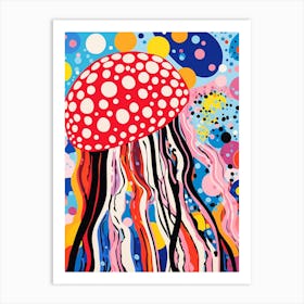 Polka Dot Pop Art Jelly Fish 4 Art Print